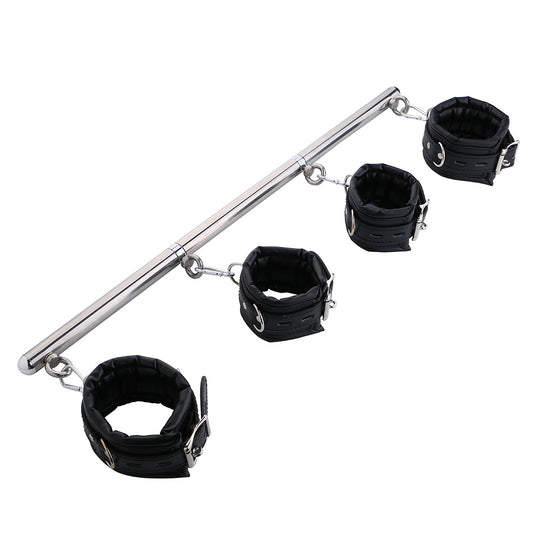 BDSM 4 Tie Down Spreader Bar with Free Fuffs - BDSM and Kink Adult Toys Number 1 Adult Toy Store. From Tame to KINKY
